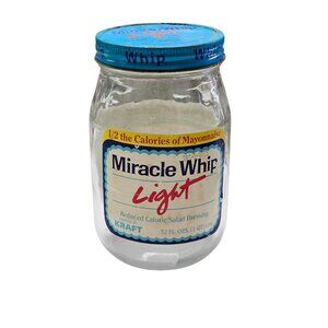 Vintage 1986 Miracle Whip Light Jar 32 Fl Oz With Lid